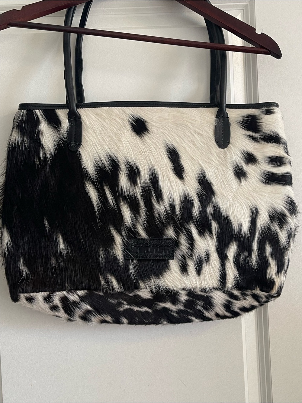 Black & White Cowhide Tote Bag